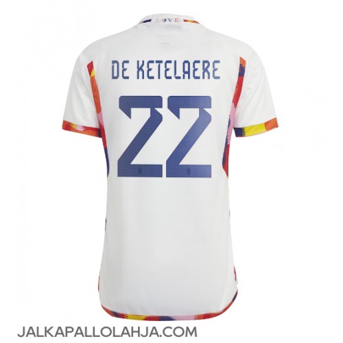 Belgia Charles De Ketelaere #22 Kopio Vieras Pelipaita MM-kisat 2022 Lyhyet Hihat